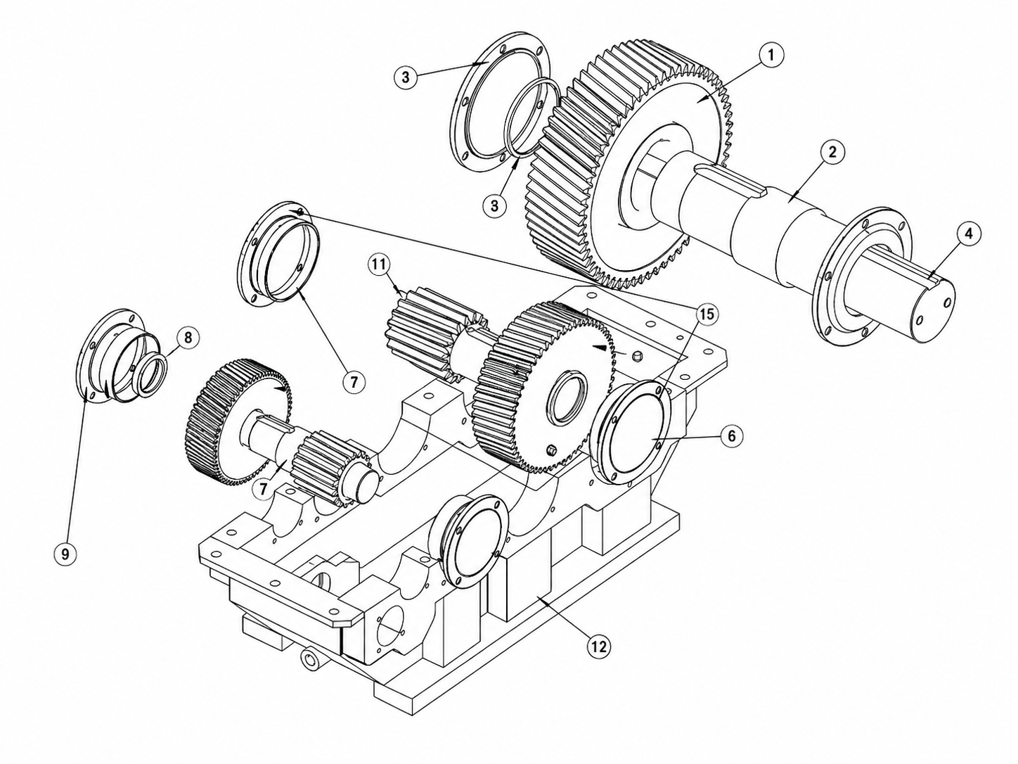 Gear box CAD assembly